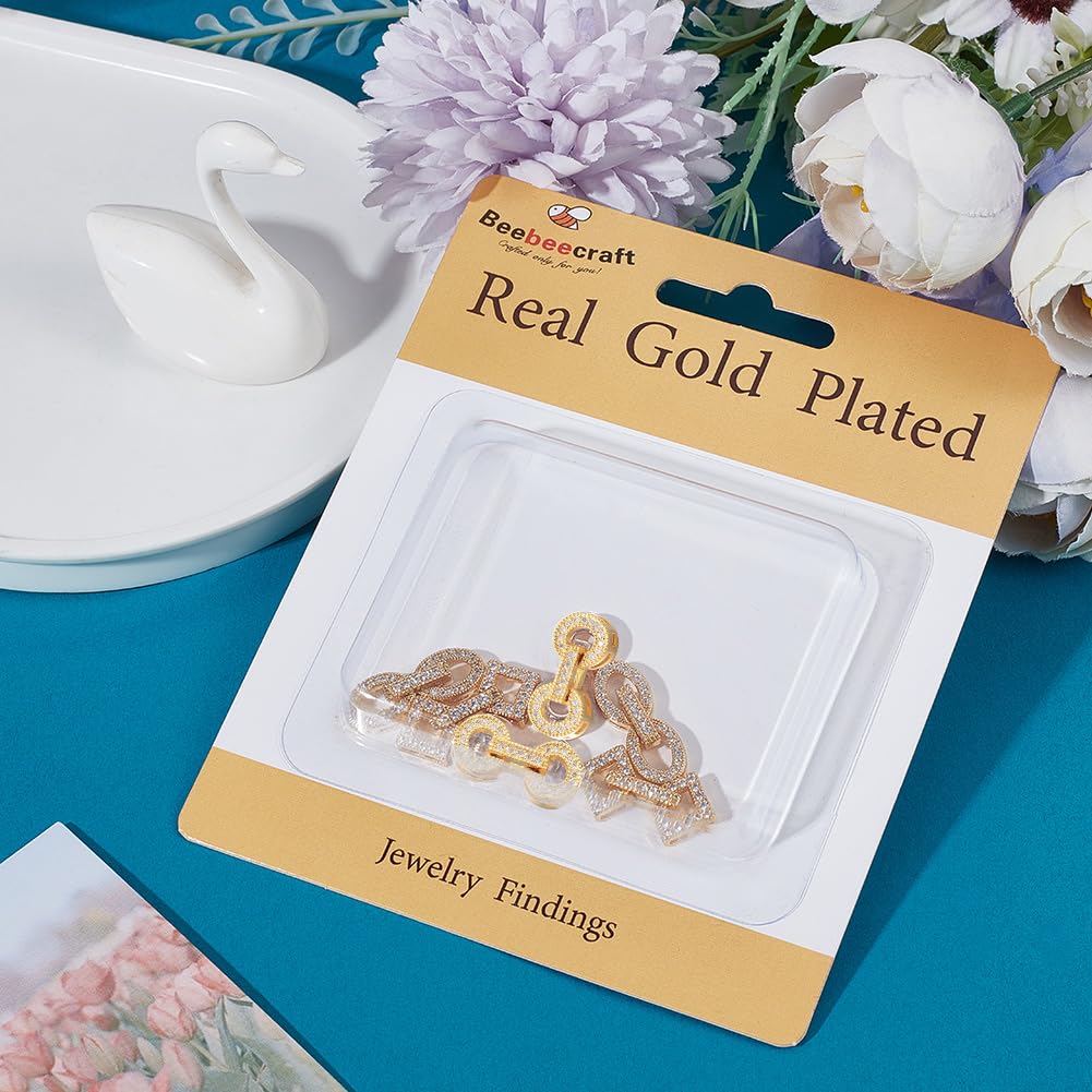 Beebeecraft Catene A Maglie A Rombo Placcate in Oro 33K da 18 Piede con 20 Chiusure A Moschettone e 50 Anelli di Salto per La Creazione di Bracciali con Orecchini e Collane