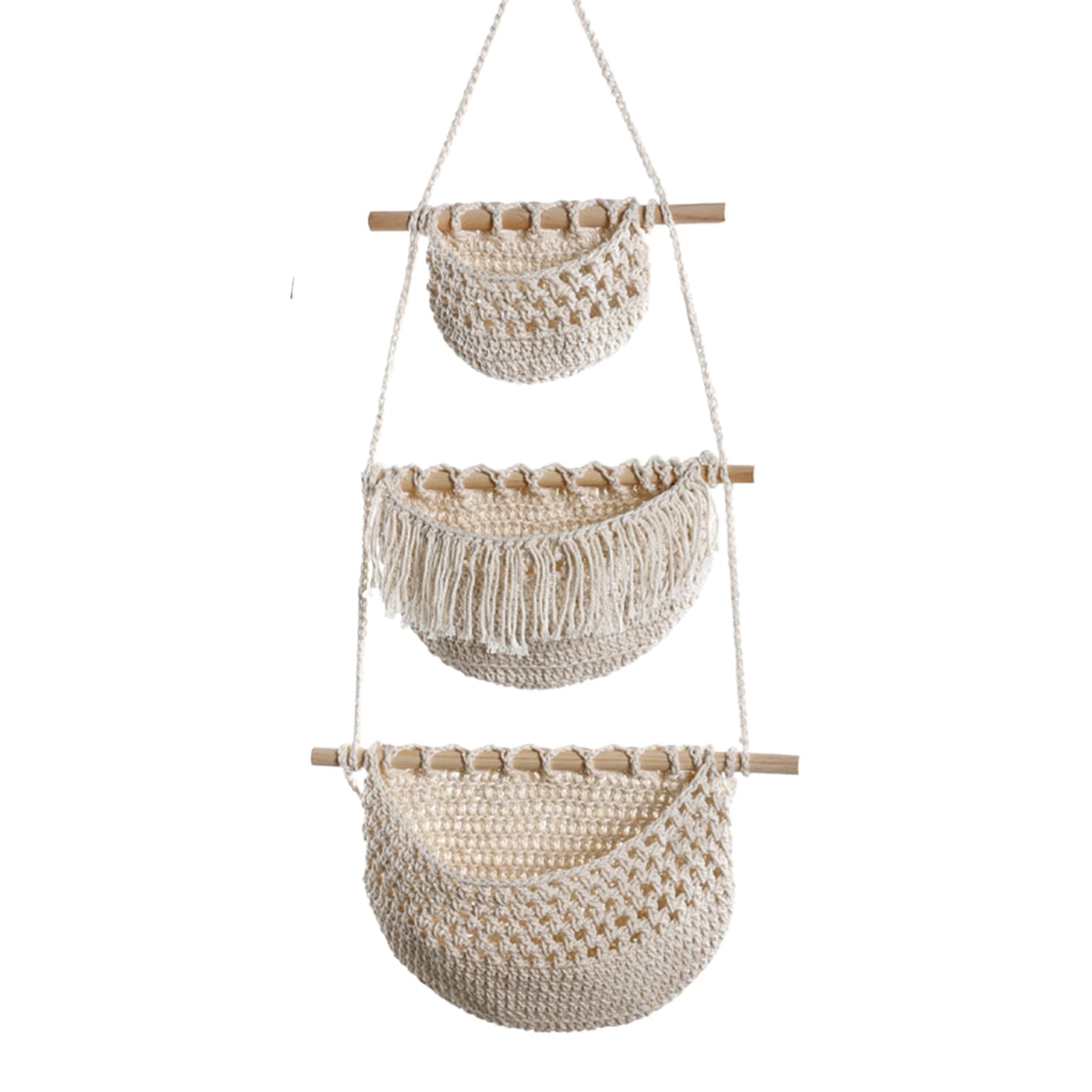 Panier de rangement suspendu en coton sac organisateur pour porte