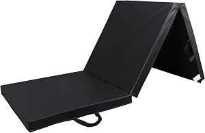 Kunova (TM) Tapis de gym pliable 2" 6' x 2 x 2"' (180x60x5 CM) Tapis de fitness épais avec cuir PU pour gymnastique, yoga, aérobic, arts martiaux, tapis de tumbling léger et portable