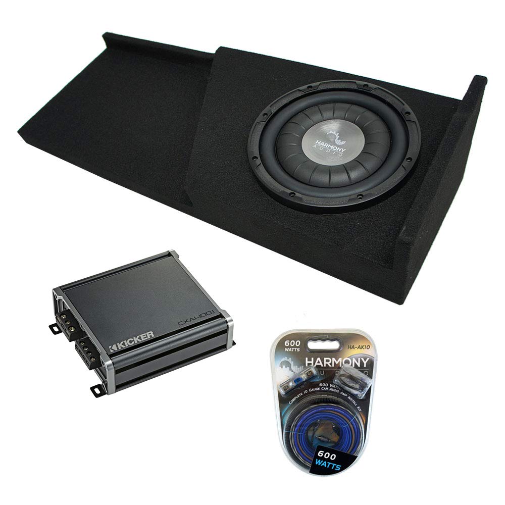 Harmony Audio F104 Bundle Compatible with GMC Sierra Extended Cab Truck 2007-2013 Single 10 Sub Box & CXA400.1