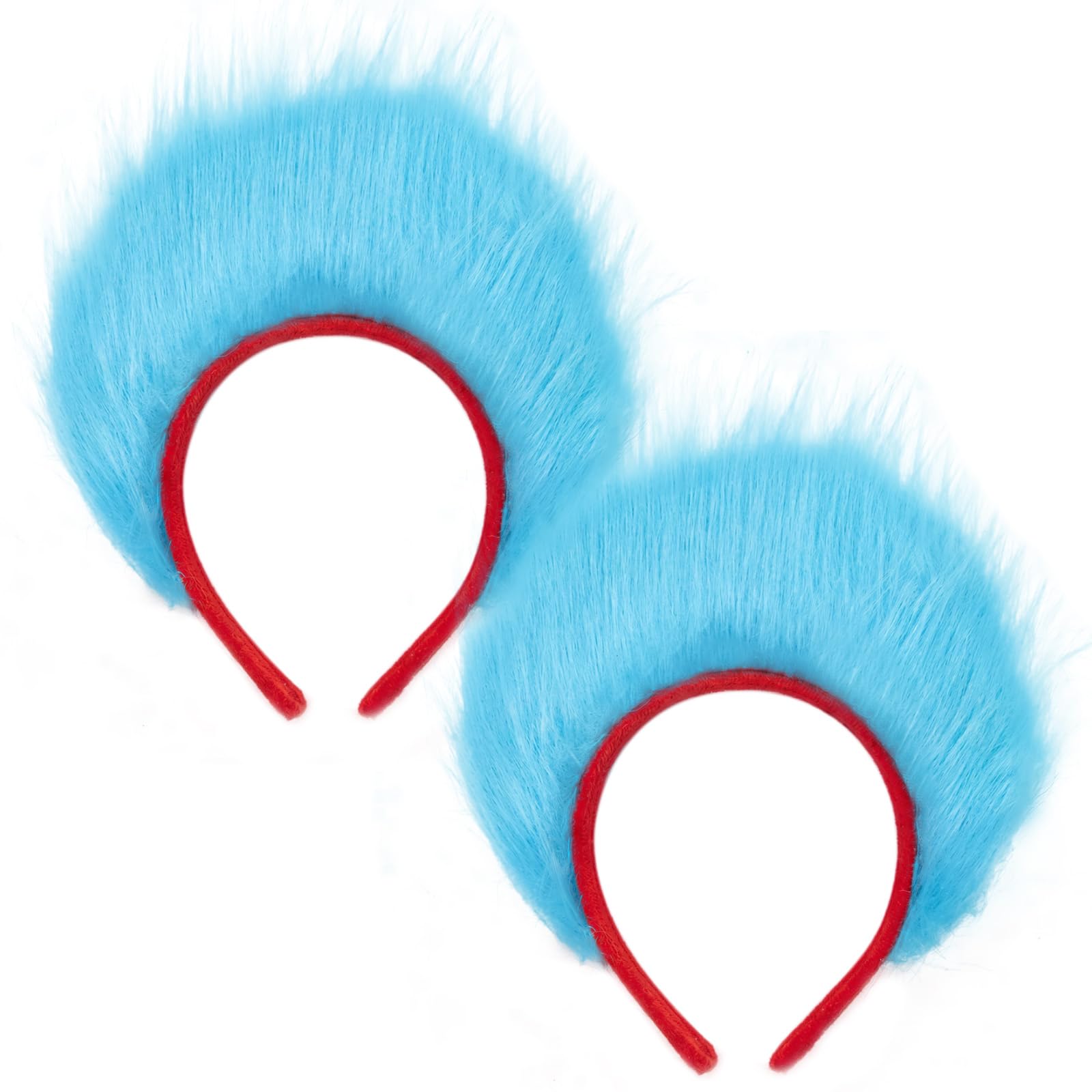 XDGBGFN 2Pcs Blue Fluffy Headband Blue Fuzzy Head Bopper Party Accessory for Adults World Book Day Halloween Cosplay