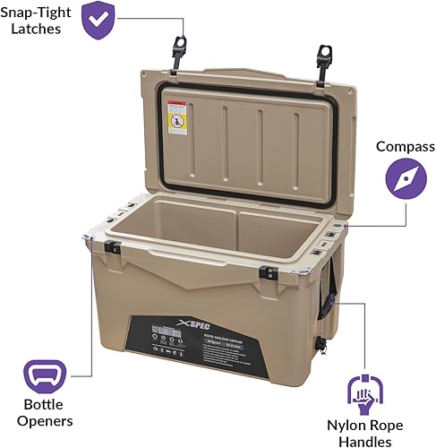 Miniatura 10 de Xspec 60 Qt XL Roto Molded High Performance Camping Cooler Ice Chest  Extra Large Pro Tough Durable Outdoor Overland Rotomolded Hard Cooler