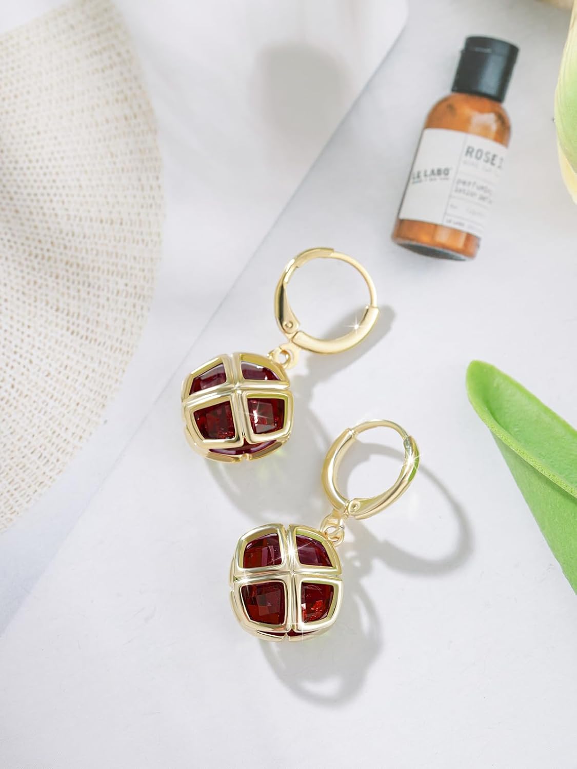 Crystal Pendant Necklace Earrings Sets for Women 14K Glod Plated Jewelry - Image 7