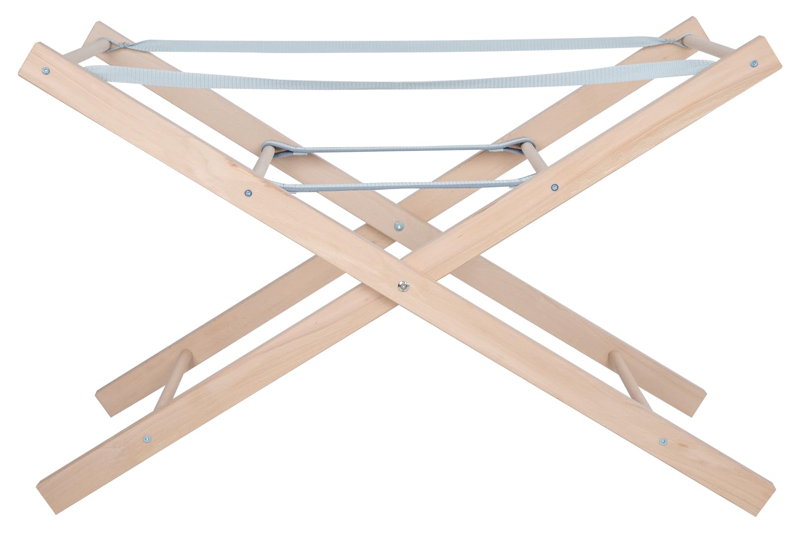 Mokee Couffin pour Bébé en Jonc de Mer avec Support - Panier Moïse avec Matelas, Literie en Coton, Doublure Rembourrée et Support en Bois - Couffin Moïse Naturel (Naturel & Support Naturel)