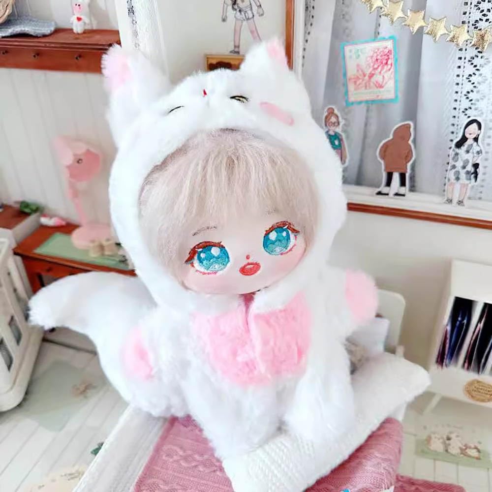 Set De Ropa Niannyyhouse Para Muñeca De 20 Cm – Abrigo Conejo, Gafas Y Bolso Cruzado En Blanco