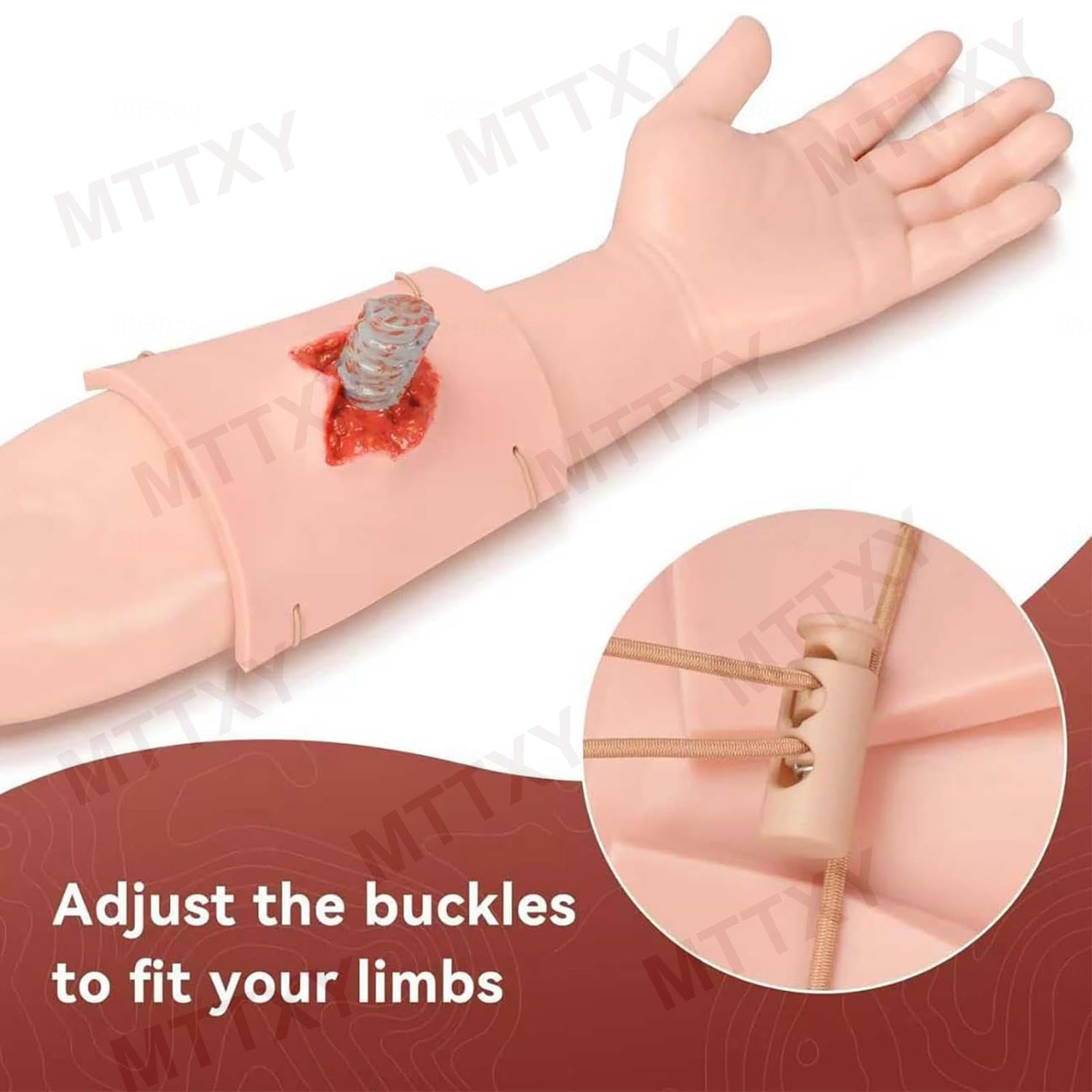 Modelo de herida por cuerpo extraño, modelo portátil de herida con cuerpo extraño incrustado, funda de simulación de trauma realista para entrenamiento de hemostasia y punción.