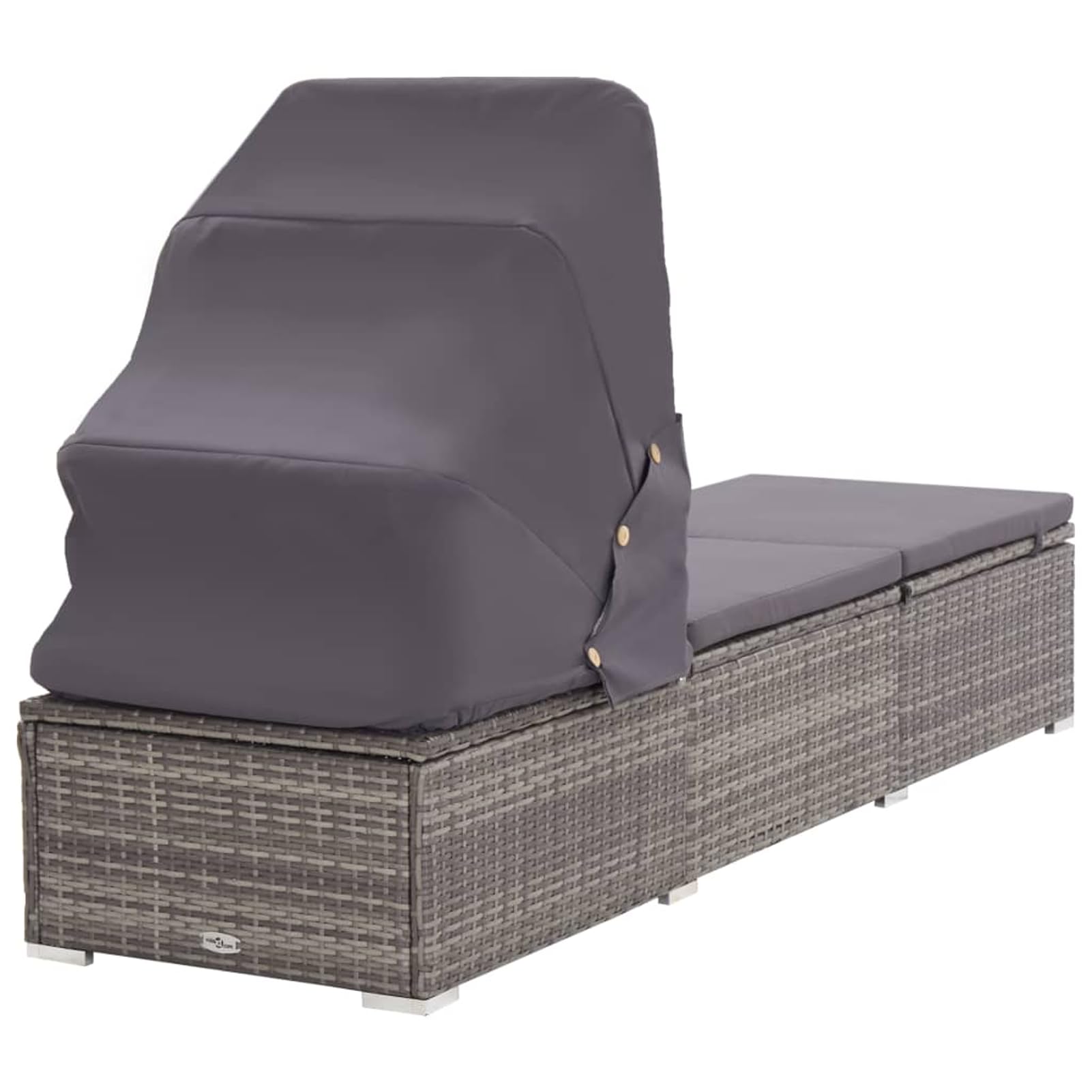 Gecheer Tumbona de Ratan Sintético con Cojín Acolchado y Toldo Plegable - Resistente a la Intemperie y Fácil de Limpiar Modelo LYKXPDGRX-46248ES