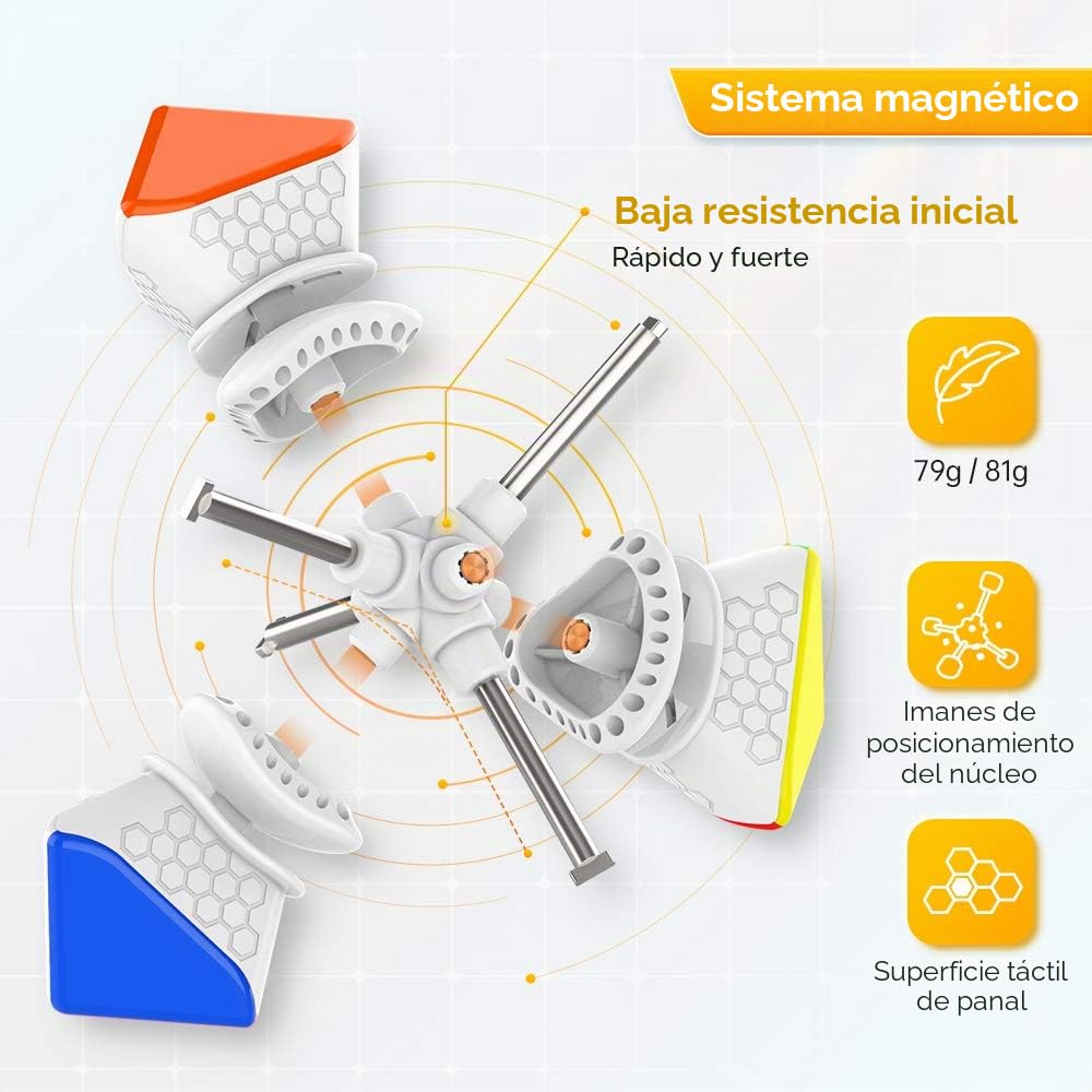 GAN Skewb, Cubo de speedcubing magnético de 8 imanes Cubo mágico Juguete de Gans (versión estándar de 8 imanes)