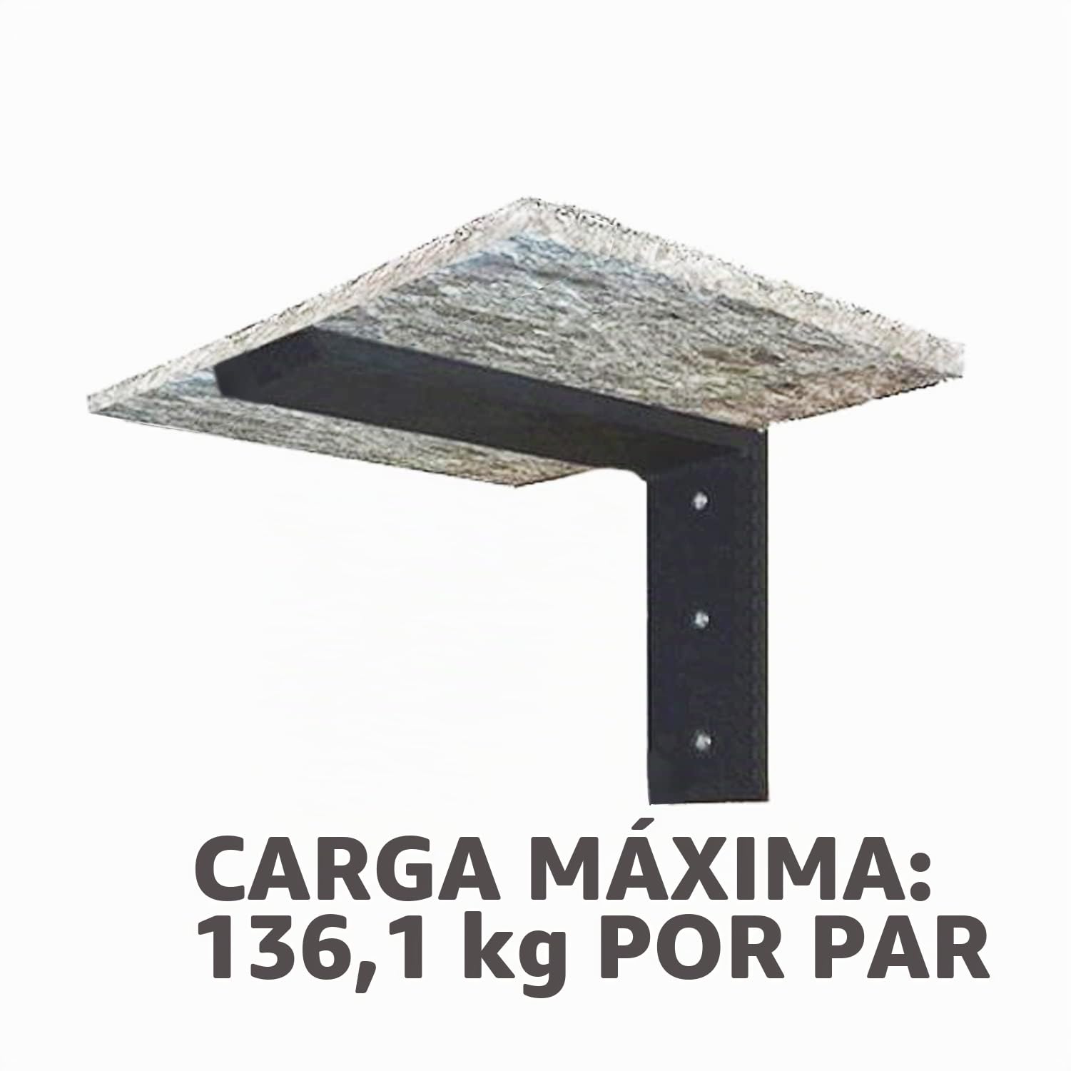 Soporte para encimera, paquete de 2 soportes ocultos resistentes para encimera de 12 x 6 x 2 1/2 pulgadas de largo, ménsulas de metal para encimeras de cuarzo/granito/madera/hormigón/laminadas