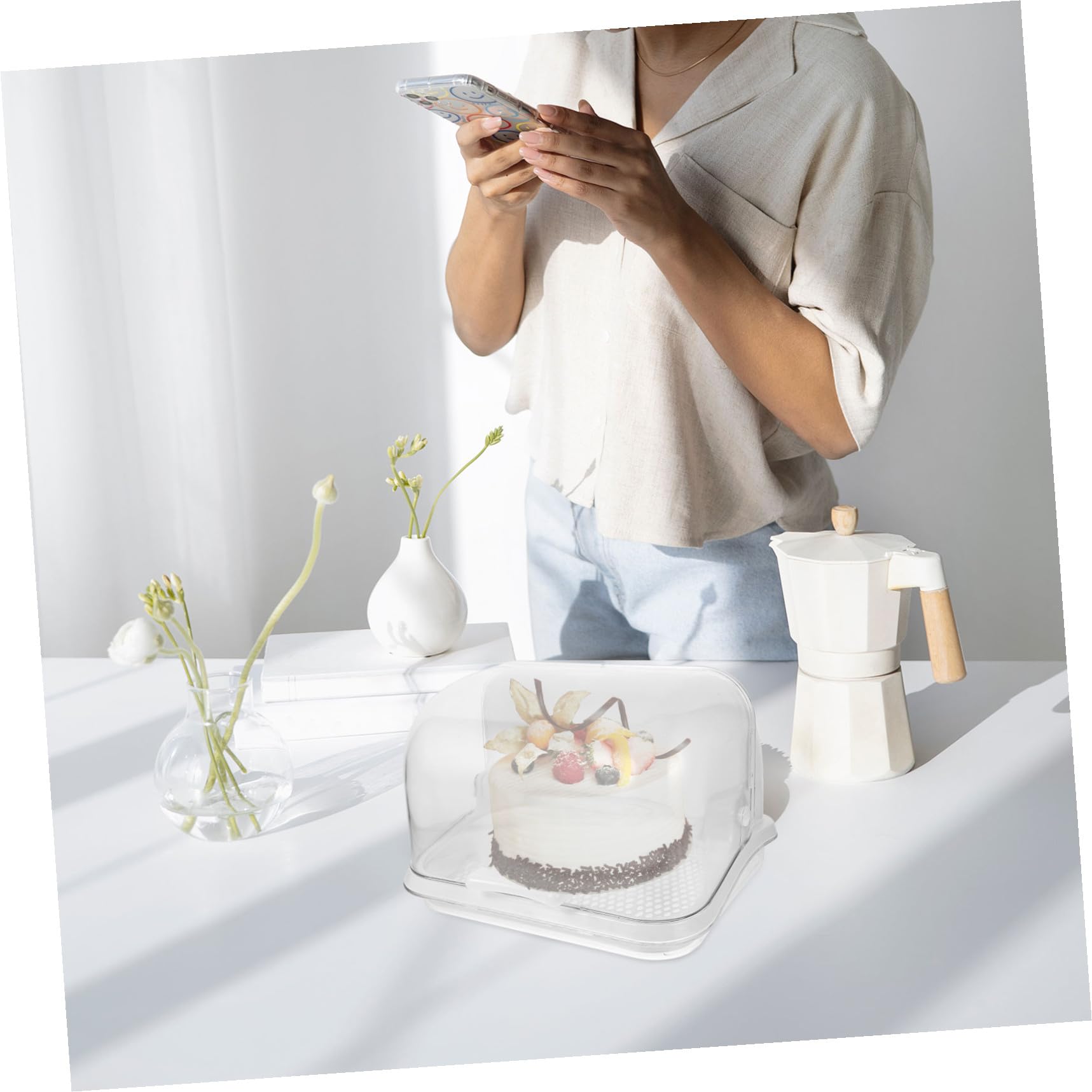 ifundom Babyflaschen Aufbewahrungsbox für Babys mit Deckel Pp Material zum Trocknen und Lagern von Babyflaschen und Schnullern Weiß zur Aufbewahrung und Organisation im Haushalt