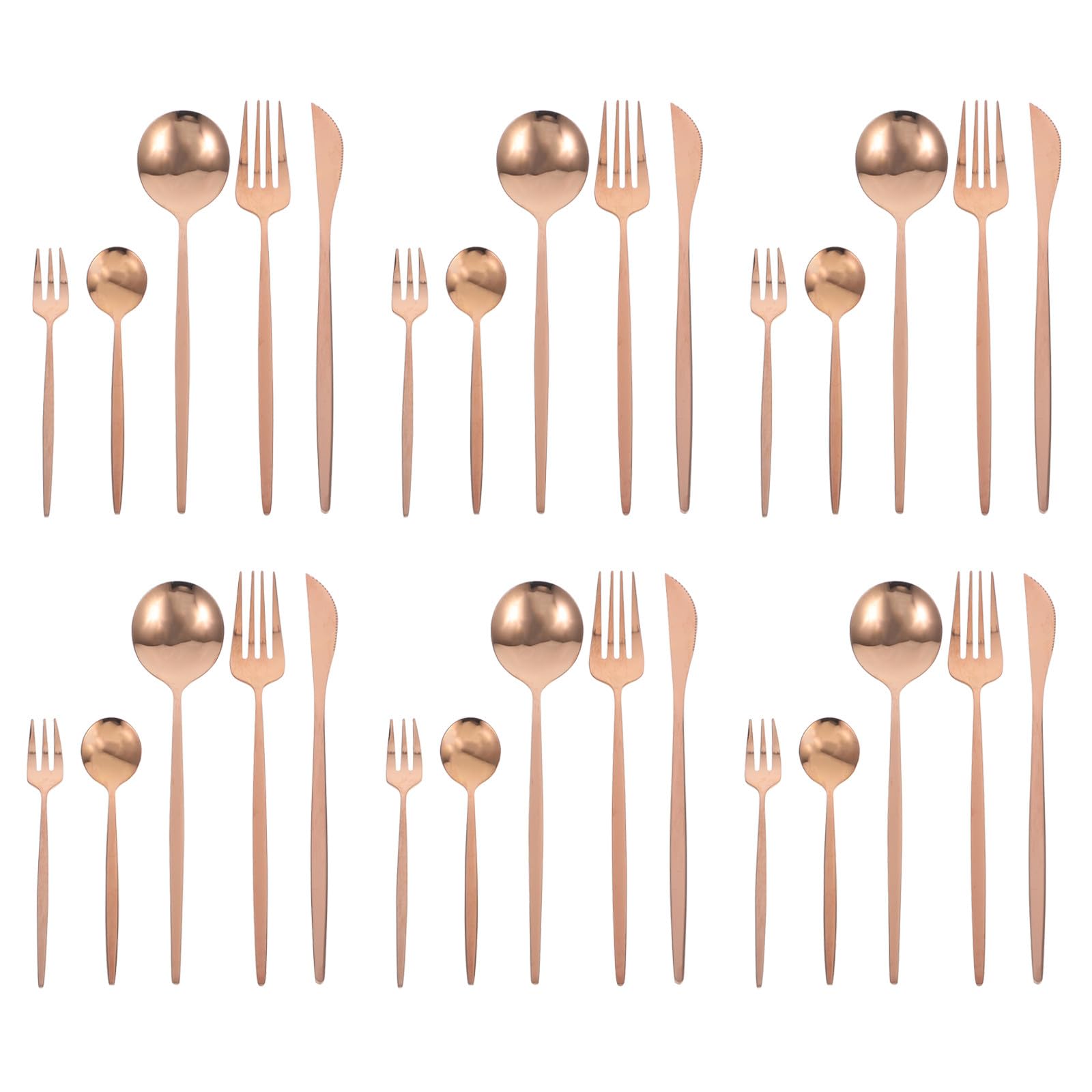Artibetter Ensemble de Couverts Ustensiles Polyvalents en Acier Inoxydable 30 Pièces, Design Élégant et Facile à Nettoyer pour Repas en et Service