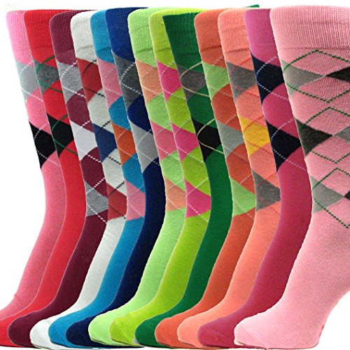 Spotlight Hosiery Groomsmen Argyle Dress Socks, Charcoal Grey/Turquoise Blue/White, One Size 10-133