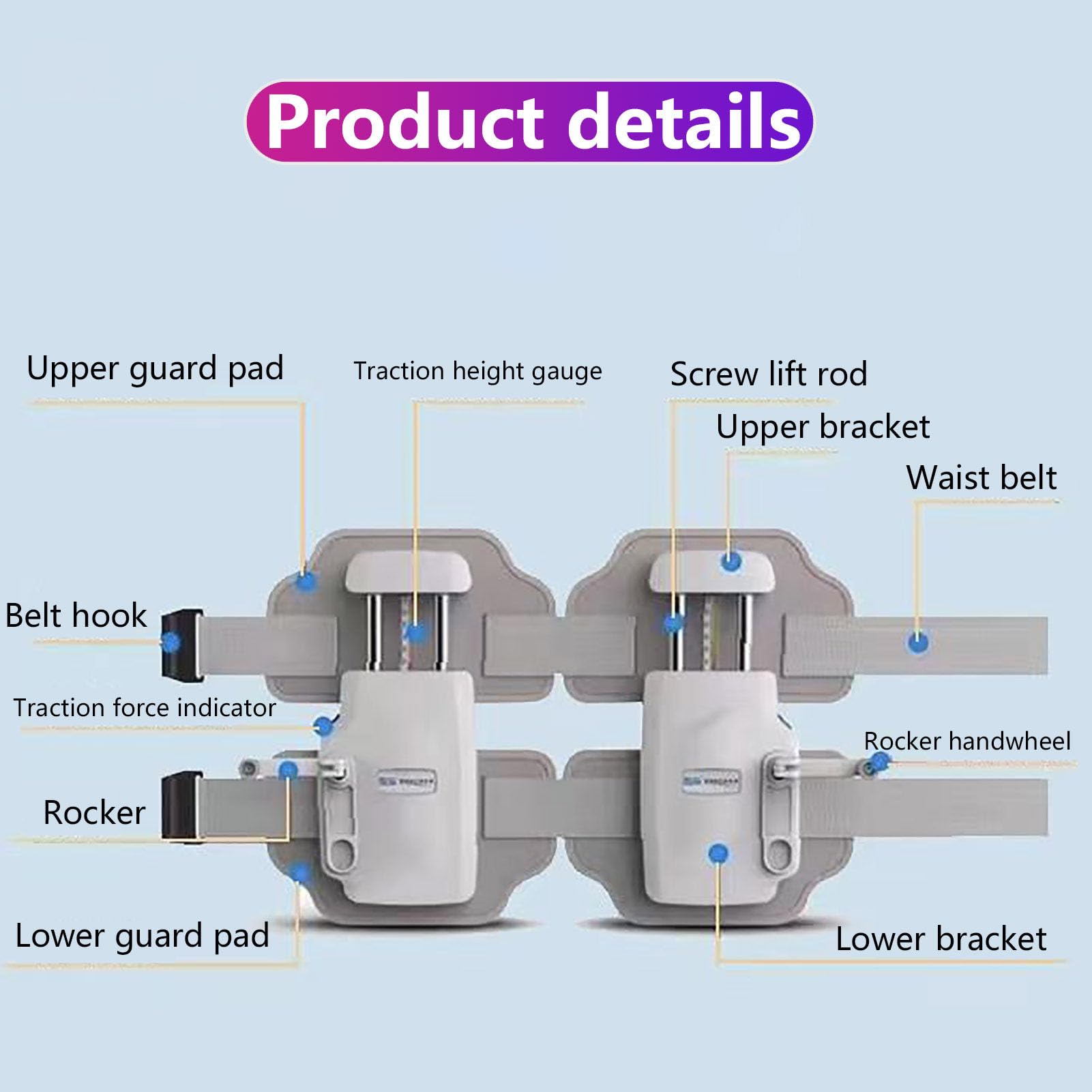 Soportes Lumbares, Dispositivo De Tracción Lumbar, Dispositivo para Aliviar El Dolor De Espalda con Hernia De Disco, Tirantes para Espalda, para Hombres Y Mujeres