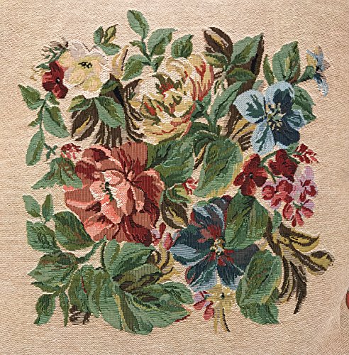 Tache 2 Piece 18 X 18 Inch Tapestry Festive Red Yuletide Blooms Throw Pillow Cushion Cover - 5598 #TOP1