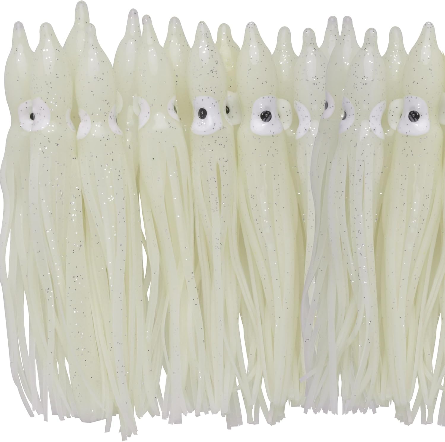 20pcs/40pcs Octopus Skirts Saltwater Soft Plastic Lure Fishing Squid Silicone Lure Bait Glow Trolling Fishing Lure Bass Fishing Tackle Accessories 2.75"/3.54"/4.33"