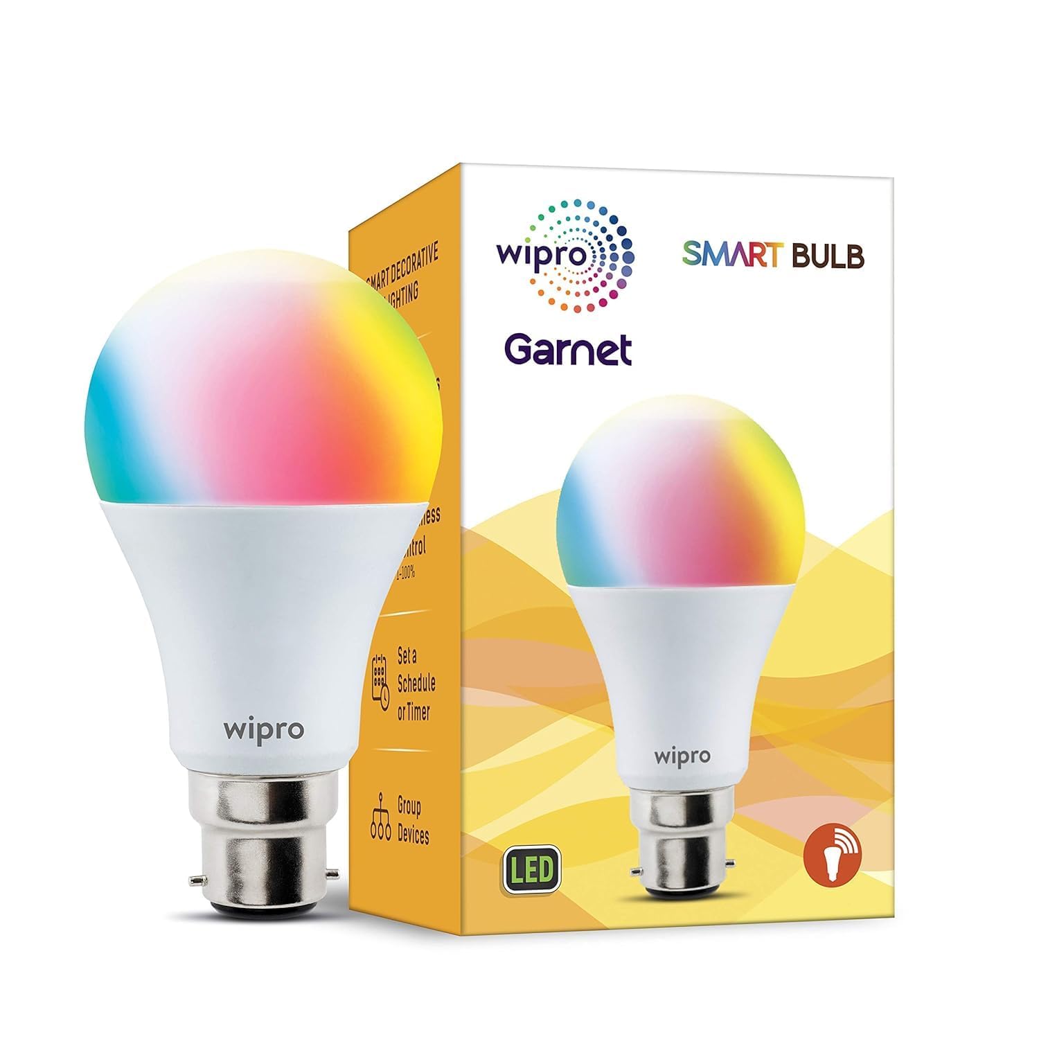 Wipro NS9200 B22 Smart LED Bulb – 9W Wi‑Fi, Alexa & Google