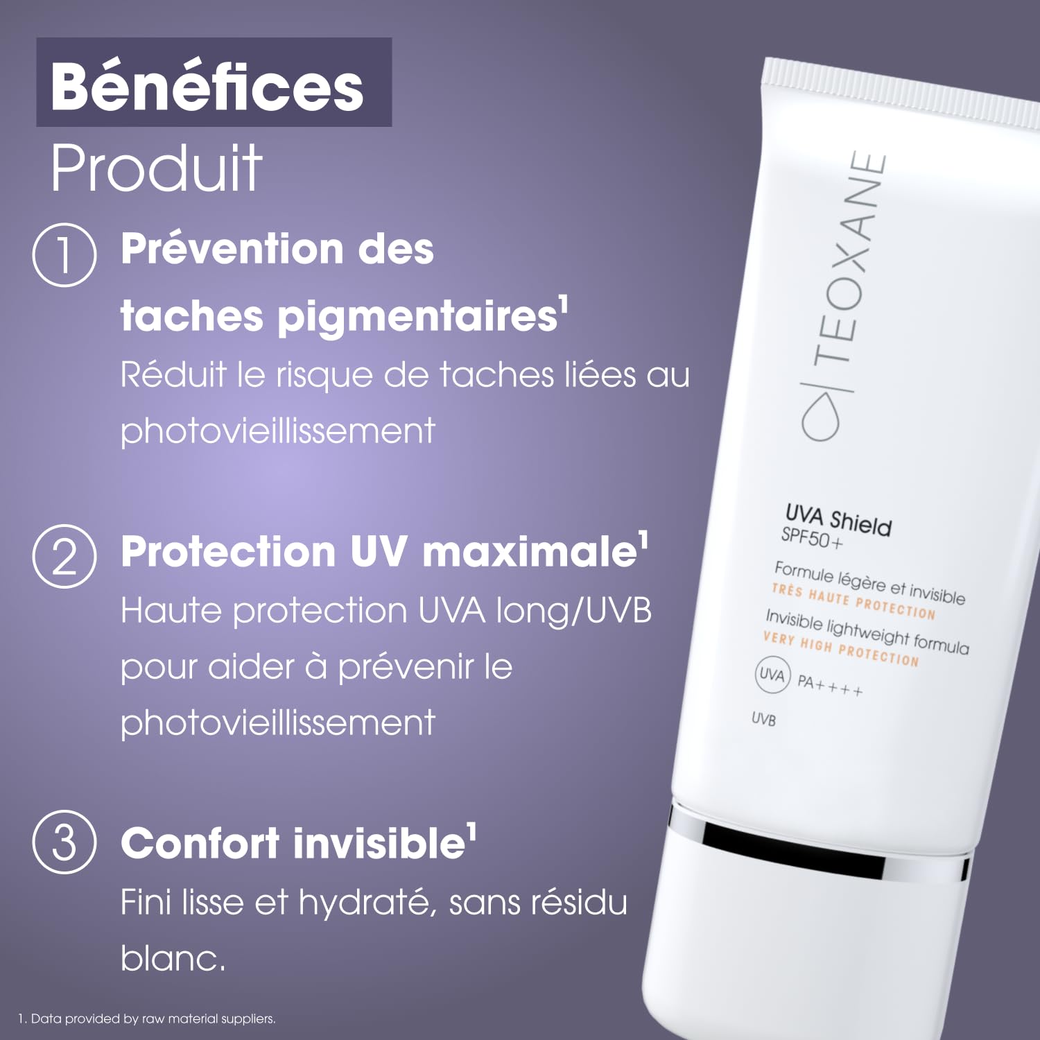 TEOXANE – UVA Shield SPF50+ – Crème Solaire Très Haute Protection SPF50+, Filtres à Large Spectre UVA/UVB, Aide à Prévenir le Photo-Vieillissement Induit par les UV, Tous Types de Peaux, 50 ml