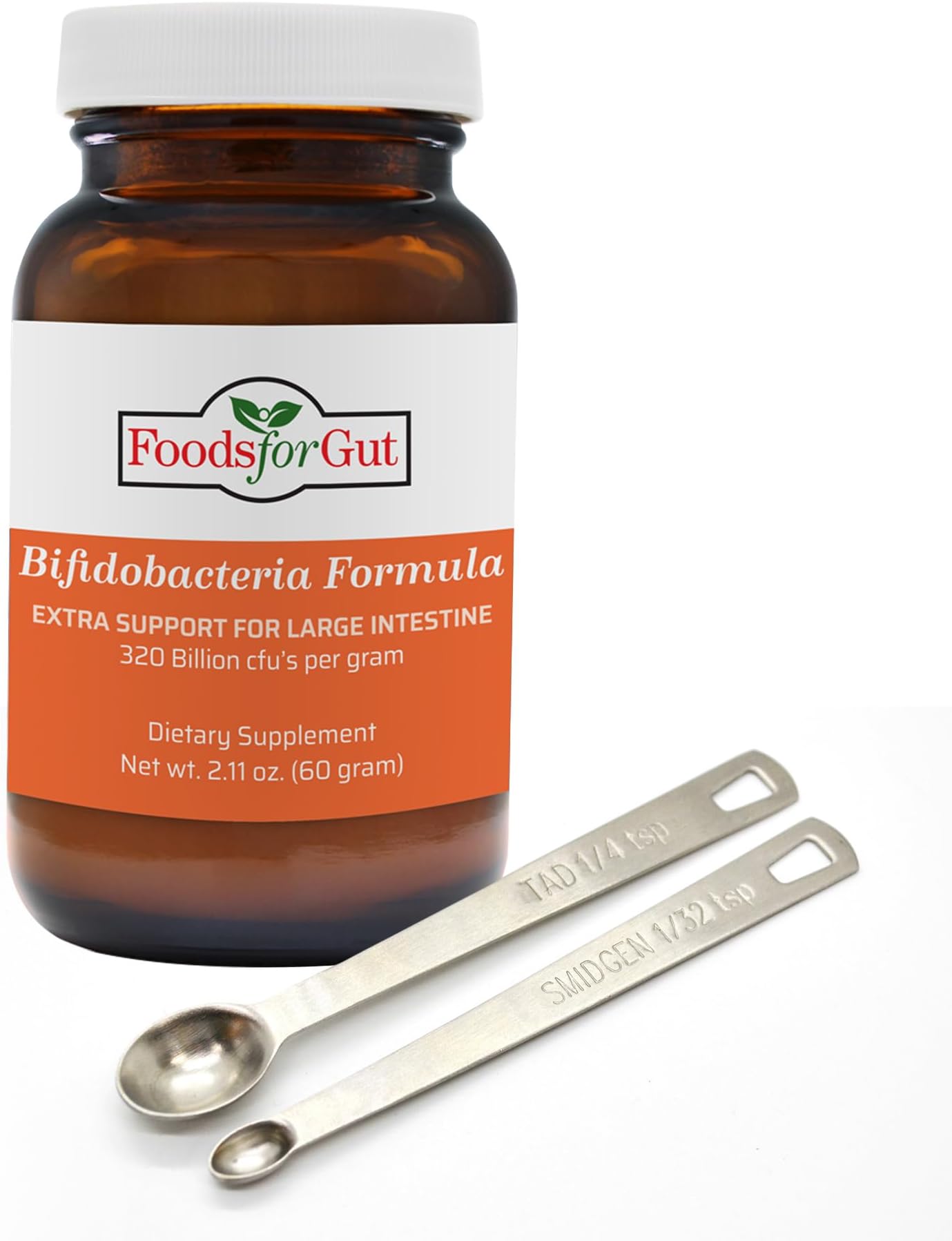 Foods For Gut Bifido Formula 320 Billion cfu's | Made in USA | Direct from Manufacturer | No Third-Party Storage | Digestive & Immune Support | May Help Leaky Gut Repair | 60 Grams (2.11 Oz)