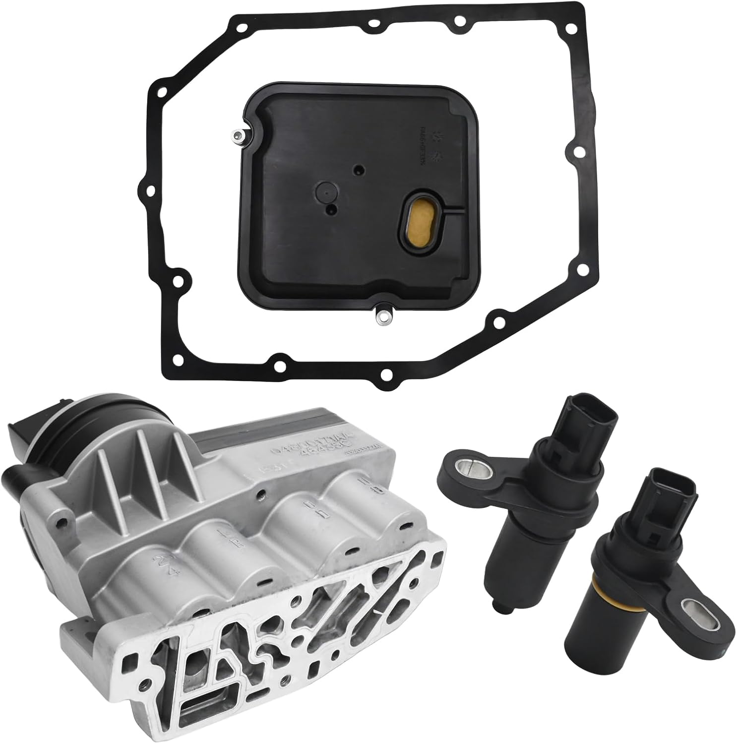 VIKKSAER 42RLE Transmission Shift Solenoid with Speed Sensors Filter Gasket, Replacement for Ram 1500 2007-2011 V6 3.7L, Replaces 04800171AA 68059549AA 5143151AA