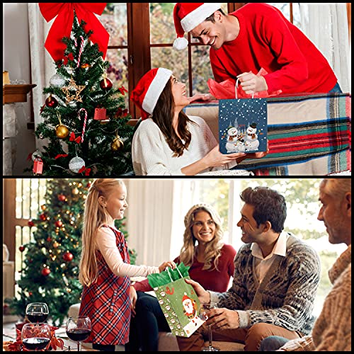 Belle-Vous-Christmas-Themed-Party-Kraft-Paper-Gift-Bags-with-Handles-and-Tissue-Paper-24-Pack-6-Designs-Festive-Xmas-Party-Goodie-Bag-Set-for-Party-Favours-Treats-Presents-and-Gifts