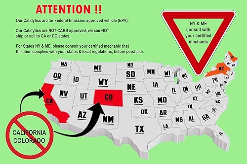 Miniatura 7 de Catalizador trasero aluminizado compatible con Chevy Aveo Aveo5 2009-2011 2009-2010 Pontiac G3 1.6L-Incluye juntas