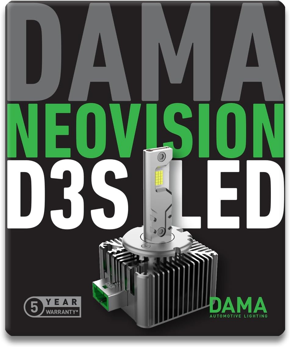 DAMA D3S 6000K LED Bulbs Direct Fit for 66340 42403 42302 OEM HID Xenon Headlight Bulbs, NEO VISION Plug and Play 12V 35W PK32d-5 21036NV / Pack of 2
