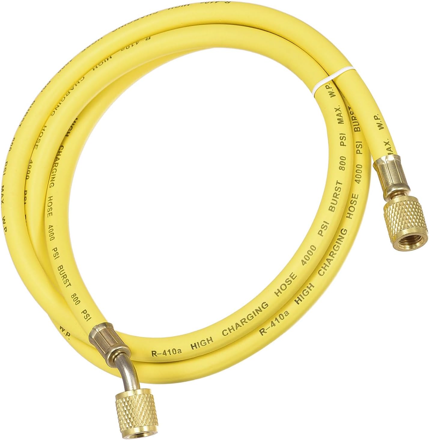 YOKIVE 1/4 SAE Flare AC Refrigerant Charging Hoses, 4.92Ft Length 800PSI Thread | Great for Ir Condition System Maintenance (Yellow, 1.5 Meters)
