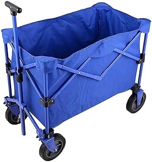 Folding Wagon Cart, Portable Hand Truck Trolleys, Folding Portable Shopping Cart, Multifunction Trolley Cart Heavy Duty Wagon, Cargo Carry Trolley with 4 Wheel for Outdoor/Camping/Fishing/Mall