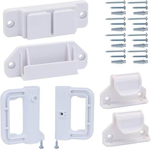 KISKIZ Kit de puerta retráctil extra ancha para bebés y perros, juego completo de accesorios de montaje en pared, pestillos, ganchos, tornillos,