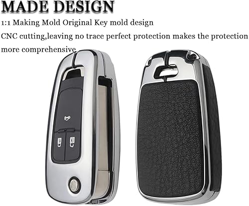 Miniatura 4 de HIBEYO Funda para llavero Chevrolet Camaro Cruze Equinox Malibu SS Sonic Spark Volt Aveo Epica, Buick Lacrosse Encore GL8, Negro Negro