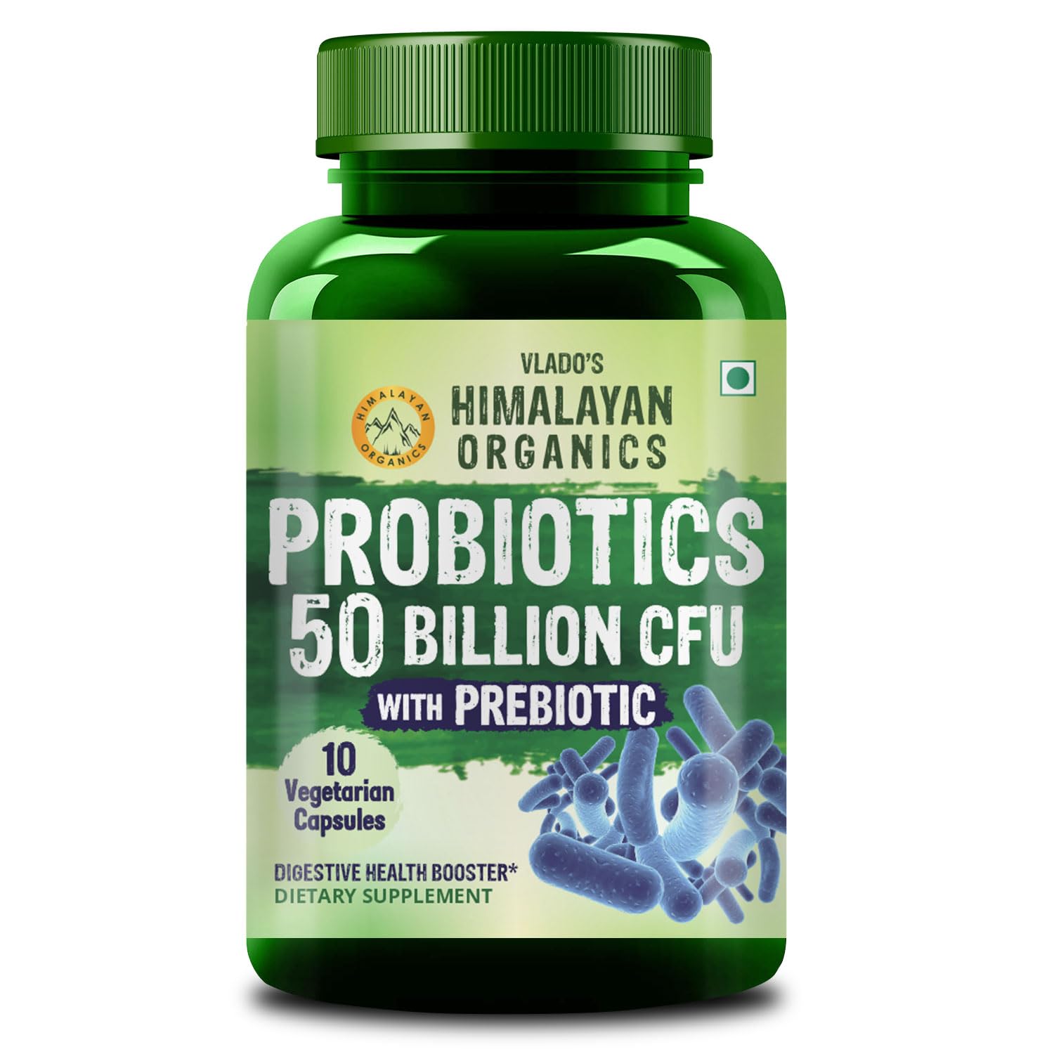Vlado's Himalayan Organics Probiotics 50 Billion CFU - 20 Strain + 150mg Prebiotic Supplement - 10 Vegetarian Capsules-image-12