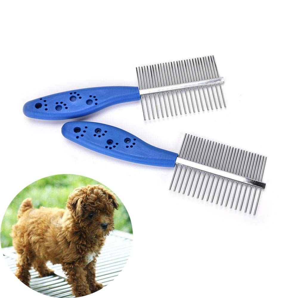 Pet Comb Stainless Steel Pet Dog Cat Combs Long Thick Hair Fur Shedding Remove Rake Comb Pet Grooming Brush 5Pcs