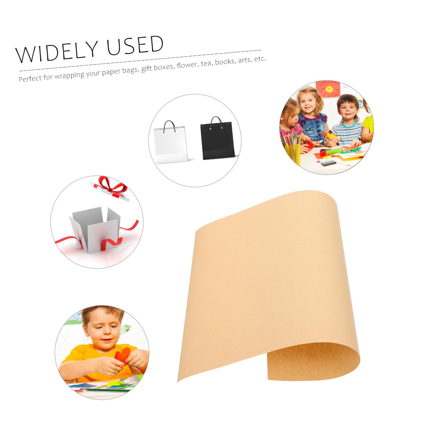 IWOWHERO 100 Pcs Papier Kraft à Dessin 210 G/m² Panneau Rigide pour Dessin Pratique Garçon et Filles