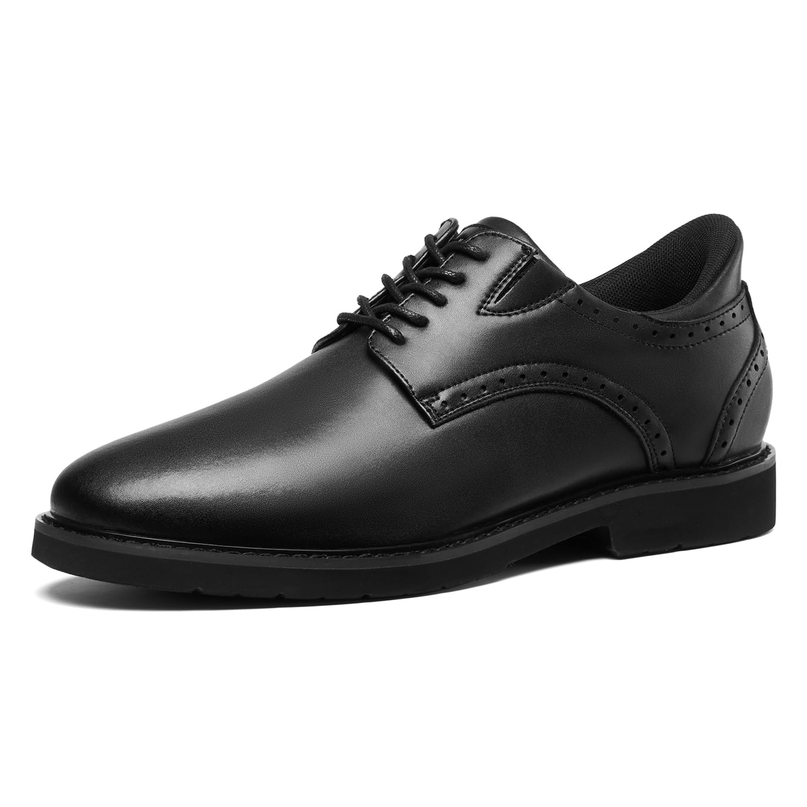 HEEZ Men's Dress Shoes Comfortable, Business Casual Oxfords Shoes for Men Split Leather, Lightweight Dress Sneakers for Office Fomal Wedding Church
