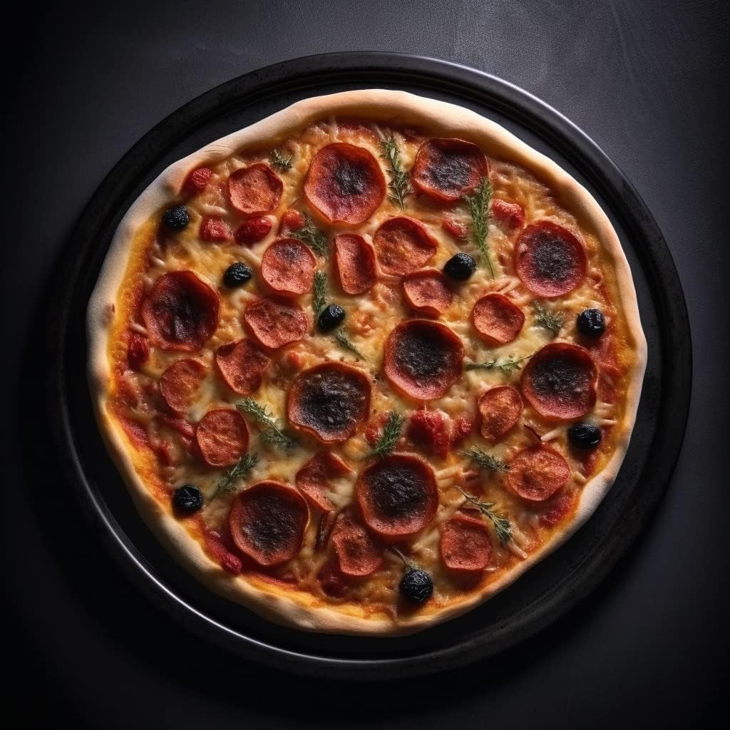 Dr.Oetker Pizza-/ Baking Tray Tradition Ø28 cm in Black, Steel, 28 x 28 x 5 cm