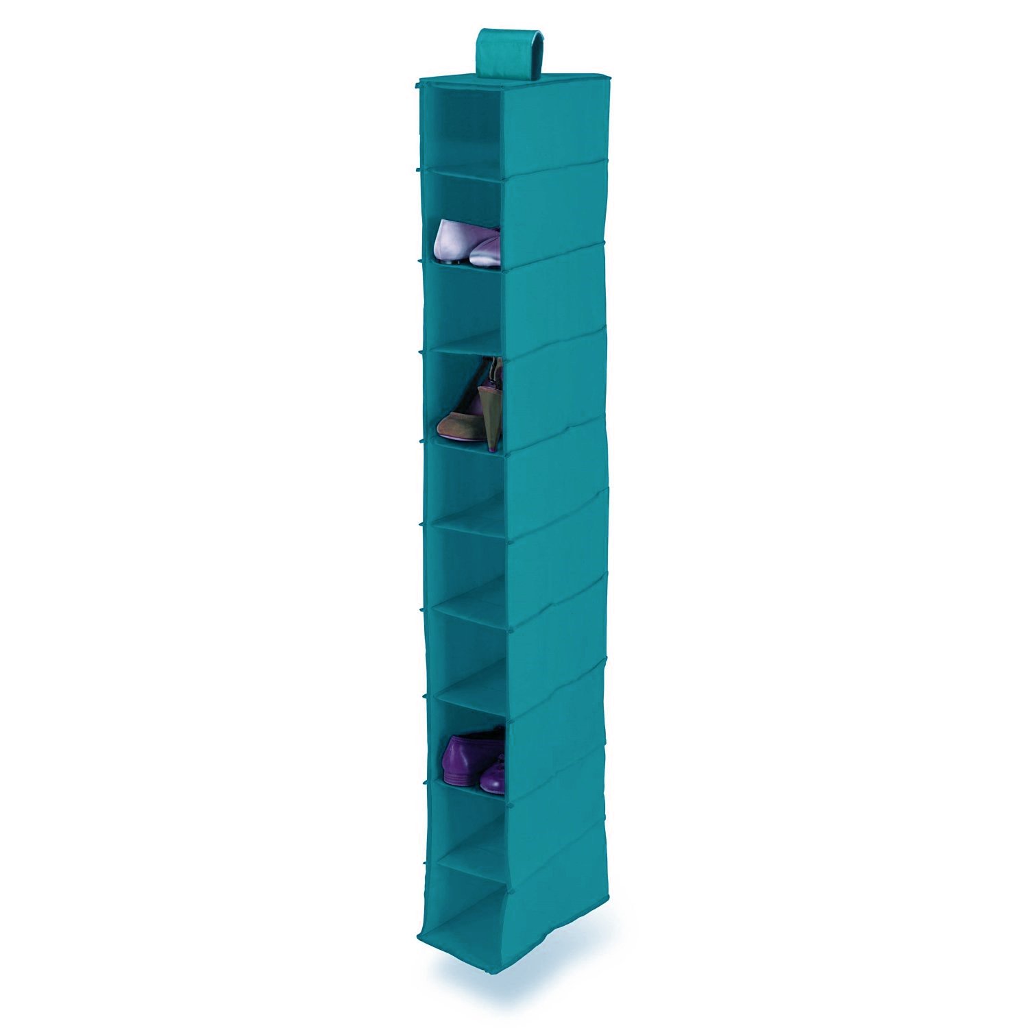 ORDINETT® Blue Garment Hanger 10 Sections Wardrobe Rail Hanging Shelves Storage Organiser for Shoes Cloth