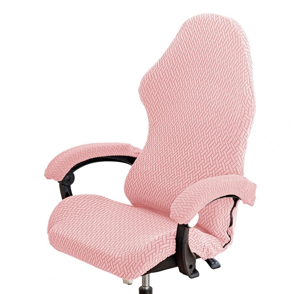 Qwwqydy Pink Gaming Chair Cover Thickened Fabric Chair Cover Elastic Gaming Chair Cover With Zipper Closure Wear-Resistant For Computer(Pink)