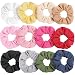Whaline 12 Colors Hair Scrunchies Knit Elastic Hair Bobbles Hair Scrunchy Soft Ponytail Holder Hair Bands for Kids Adults
