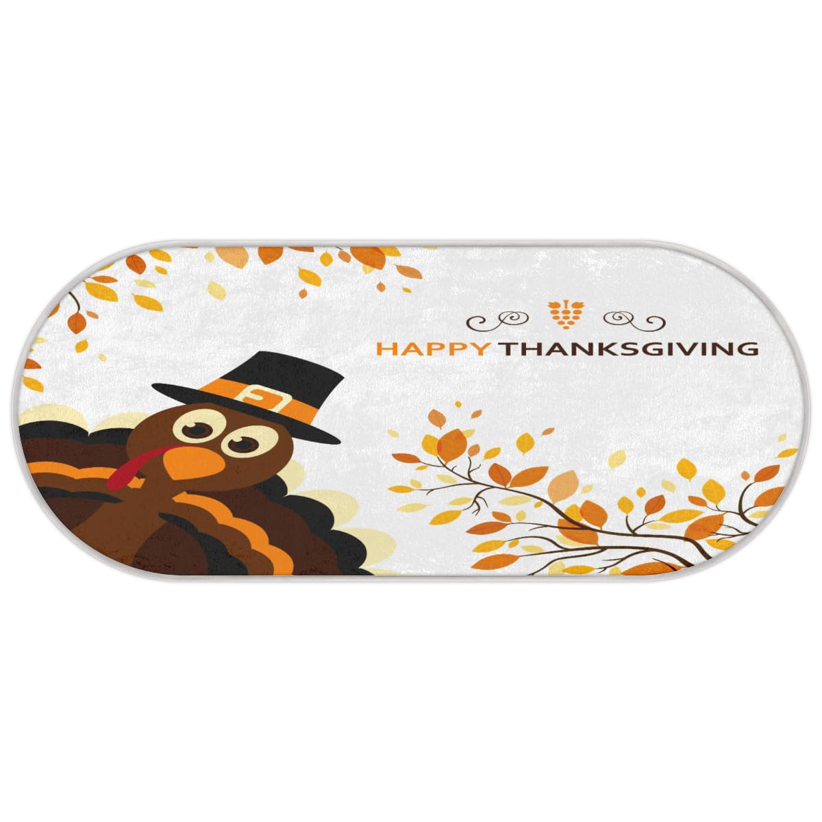 TropicalLife Happy Thanksgiving dywanik mata 50 x 120 cm, Święto Dziękczynienia indyk długie włosy pogrubione dywaniki do pokoju kuchni domu łazienki wewnątrz antypoślizgowa mata podłogowa dywaniki