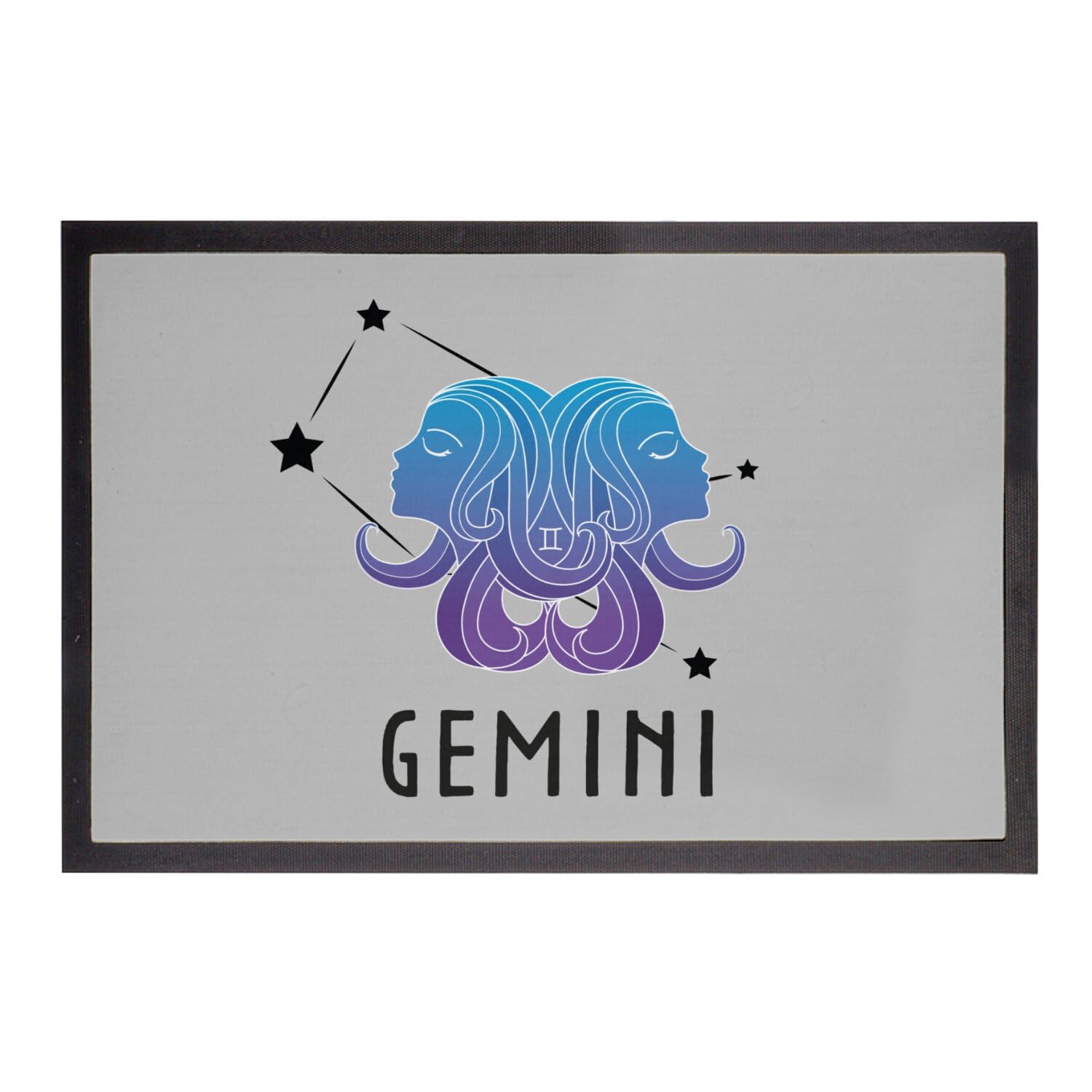 Paillasson Gris Gemini contre la saleté tapis astro entrée 75x50cm