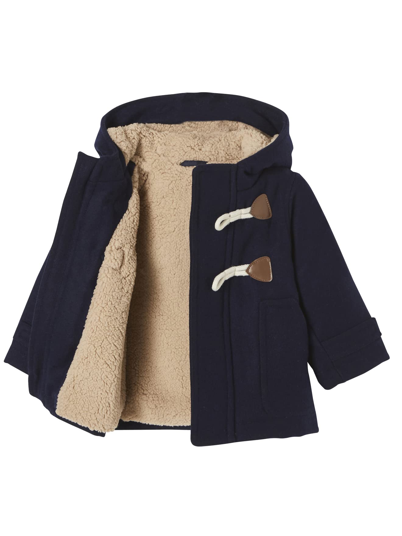 VERTBAUDET Baby Jacke mit Kapuze, Dufflecoat, Recycling-Polyester