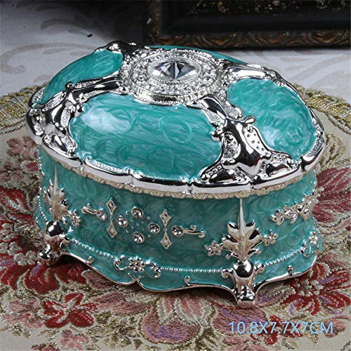 Preisvergleich Produktbild ADSE Schmuckschatulle, Zinklegierung European Creative Retro Schmuck Aufbewahrungsschachtel hochwertige Exquisite ovale Haushalts Schmuckschatulle