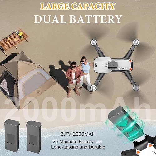 Miniatura 6 de Dron con cámara dual para adultos, niños principiantes, mini cuadricóptero RC portátil 4K, FPV Quadcopter juguete regalo, 360 Active Bbstacle