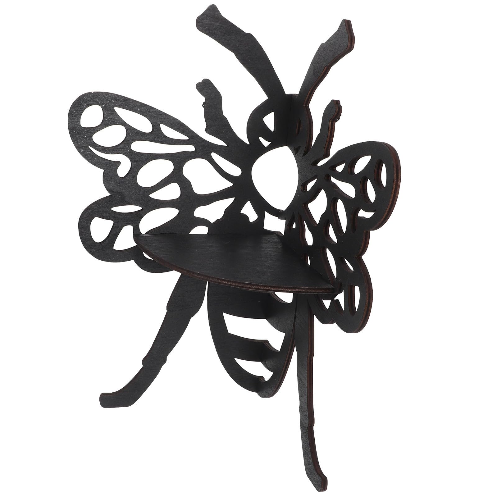 Estante flotante de madera esquinero para decorar y organizar tu sala con diseño de abeja