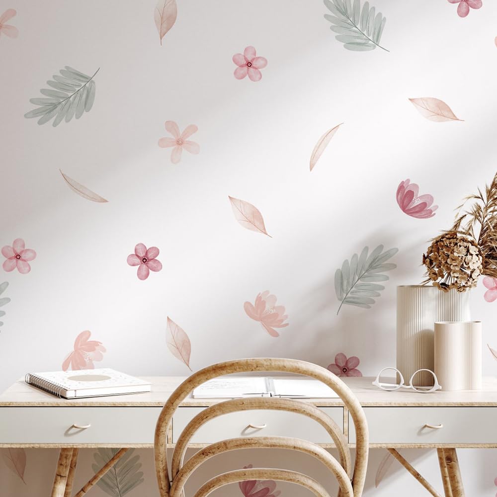 HGDESIGN® Wandtattoo Wandaufkleber Wandsticker Blumen Herz Baum Wanddeko für Kinderzimmer Babyzimmer Kind Baby Junge Mädchen (E)
