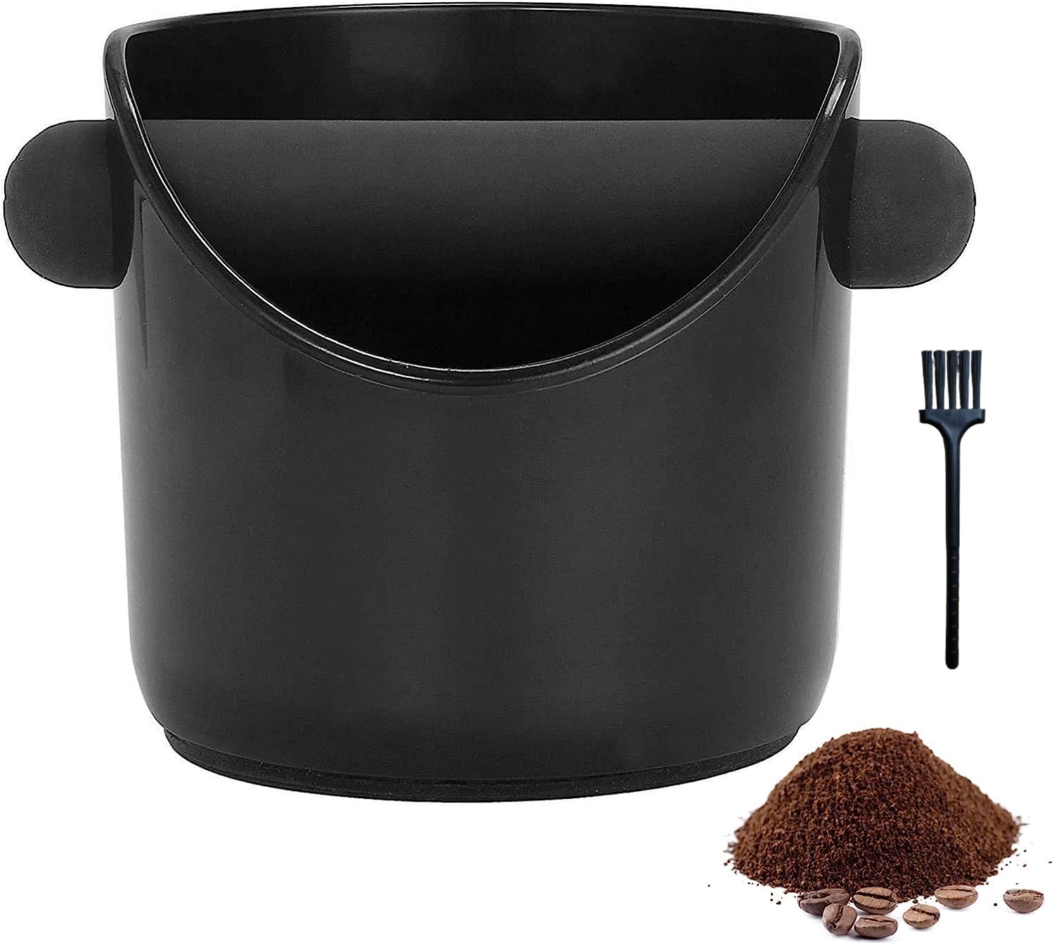 Rayyan Coffee Knock Box,Coffee Grounds Bucket,Anti Slip Coffee Grind Dump Waste Bin,Coffee Ground Container with Removable Knock Bar,Cleaning Brush,Residue Box for Home,Cafe,Restaurant,Office