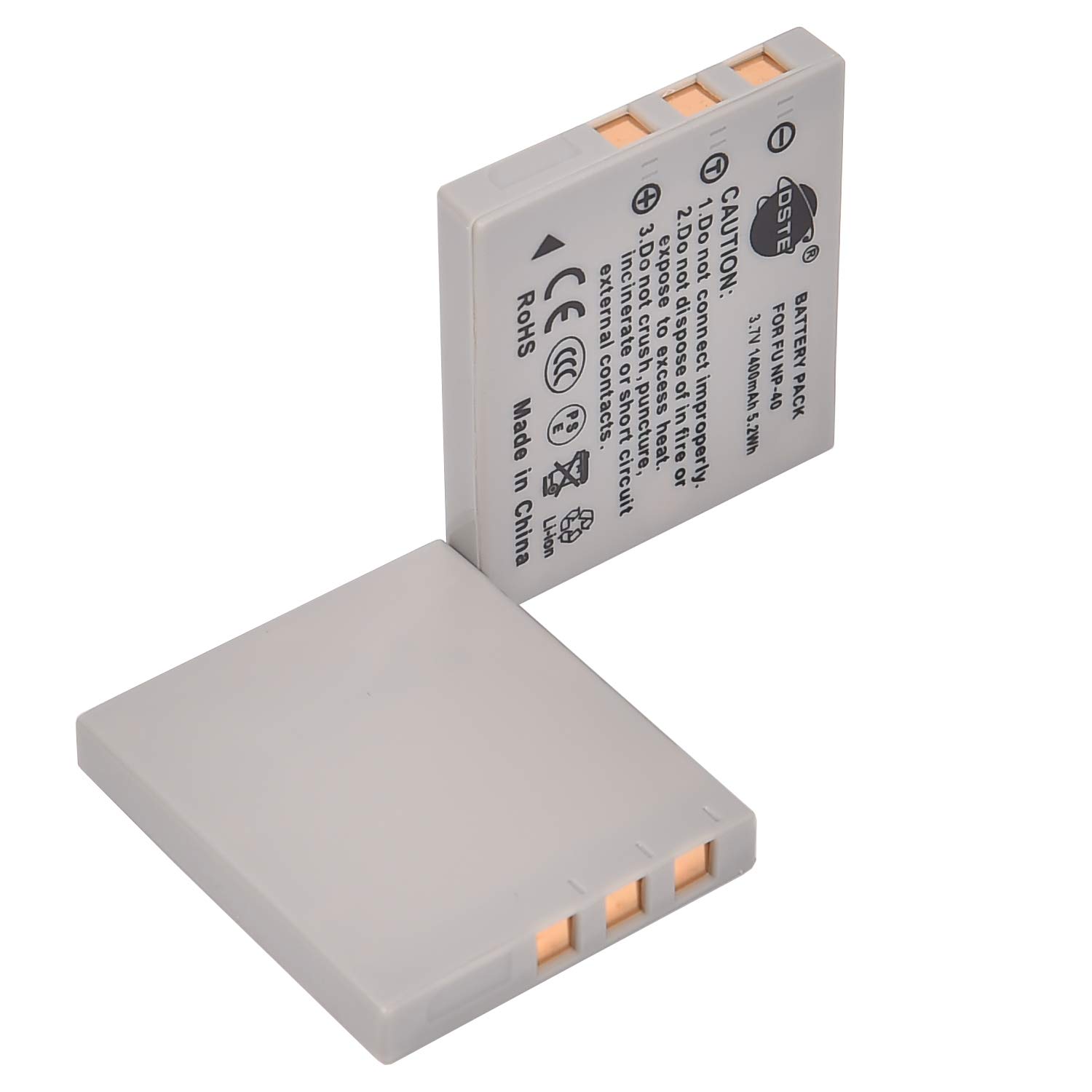 DSTE NP-40 - Batería de iones de litio (2 unidades) y cargador micro USB compatible con Fujifilm NP-40N FinePix F460 F470 F480 F610 F650 F402 F403 F420 F455 F700 F710 F810 1J50