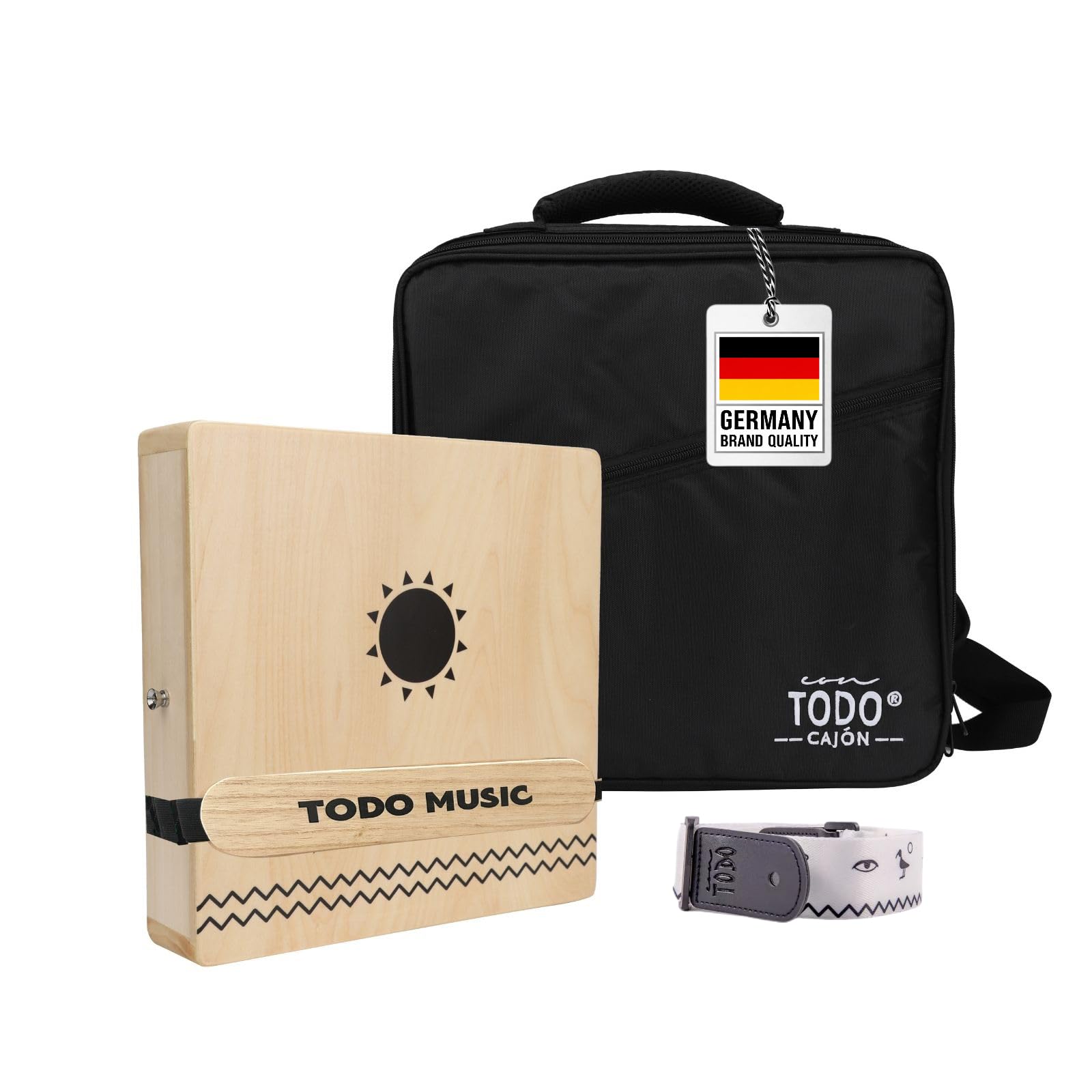 TODO Caja de cajón de viaje, tambor de mano plano, instrumento de percusión portátil de madera de abedul con cuerdas ajustables, bolsa de transporte, primera mano hecha a mano, percusión de tambor de
