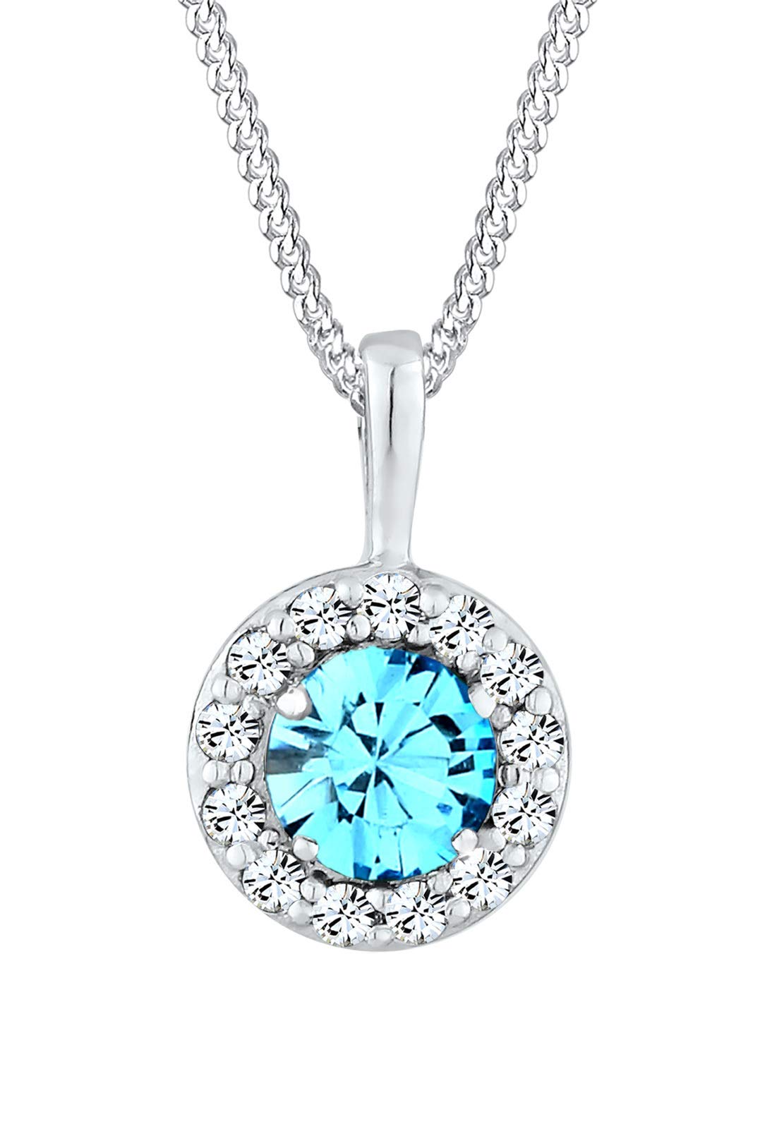 Elli Necklace 925 Sterling Silver Crystals Aquamarine