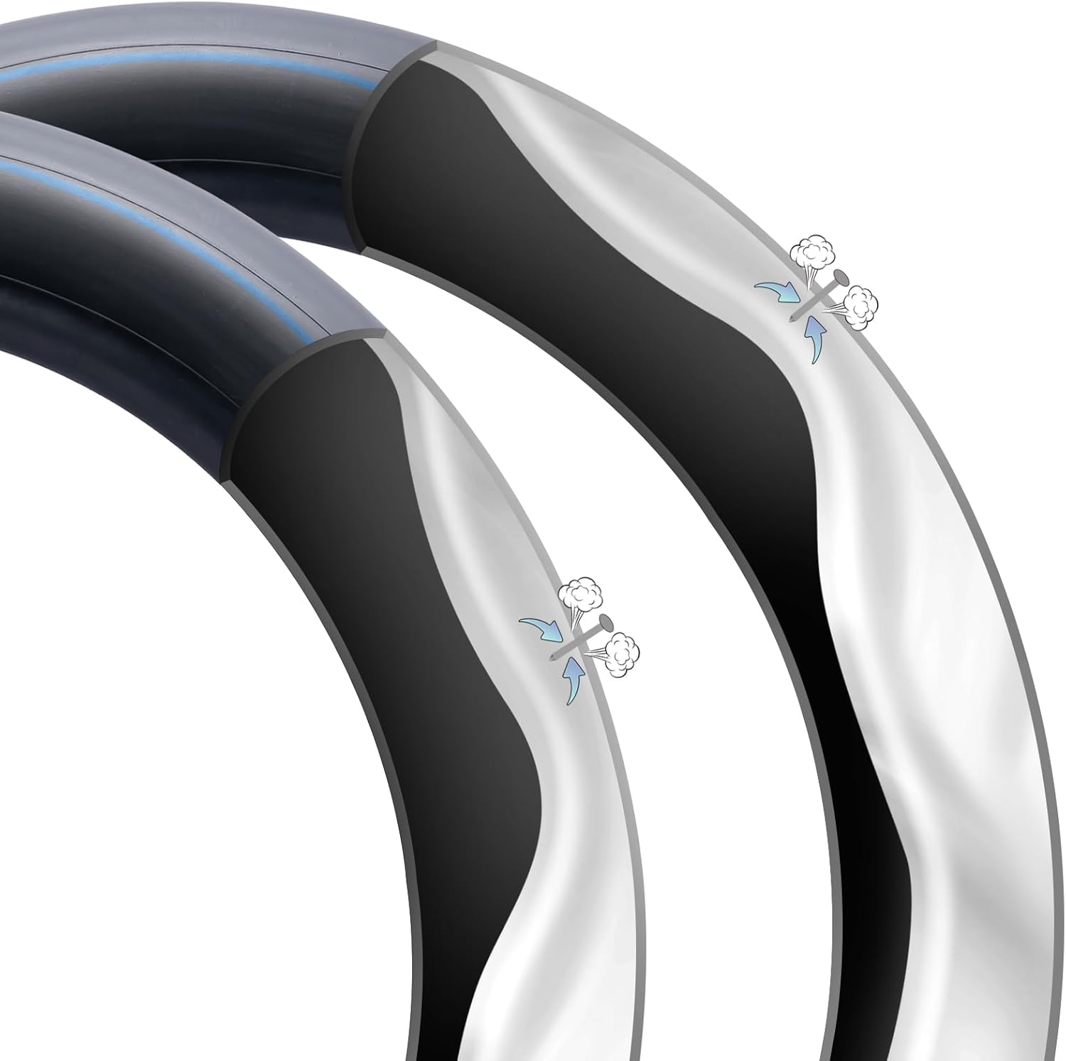 2-PCS 26x4 Self-Sealing Fat Bike Tubes 26 X 4.0 AV32mm Schrader Valve Super Automatic Repair, Puncture Resistant Compatible with 26X4.0 E-Bike Bicycle Tire Tubes